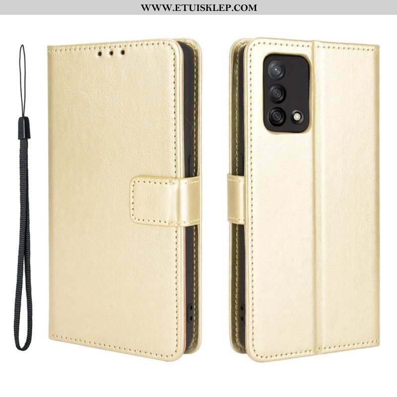 Etui Folio do Oppo A74 4G Błyszcząca Sztuczna Skóra